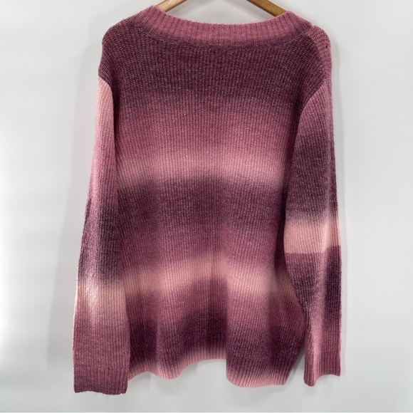 Terra & Sky Pink Ombre Textured Pullover Sweater Size 2X - Picture 9 of 13